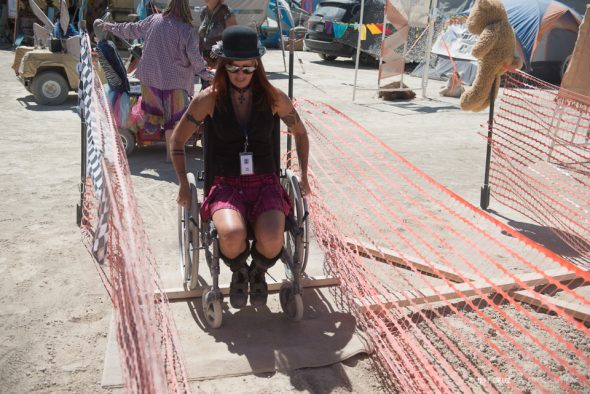 Running the wheelchair obstacle course
